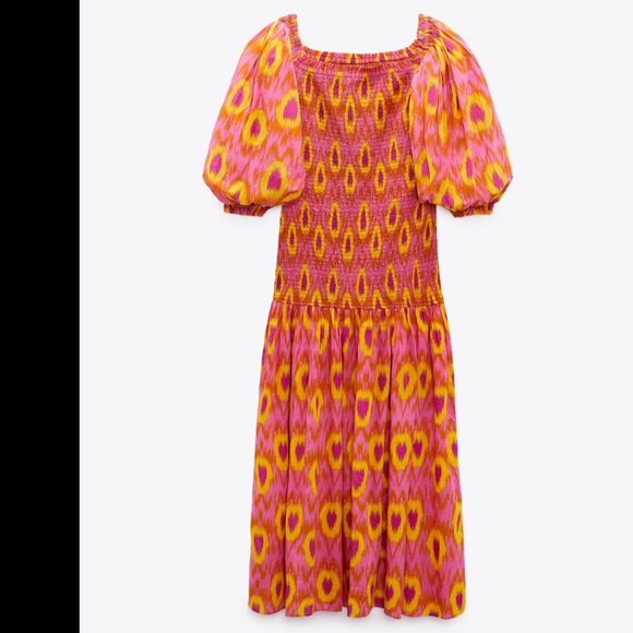 ZARA MULTICOLORED PRINTED MAXI DRESS - Picture 14 of 15